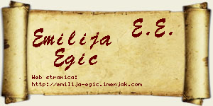 Emilija Egić vizit kartica